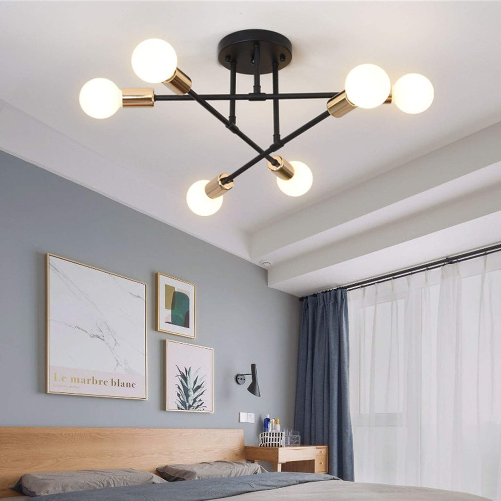 Minimalistické stropní svítidlo s šesti LED lampami na zapuštění