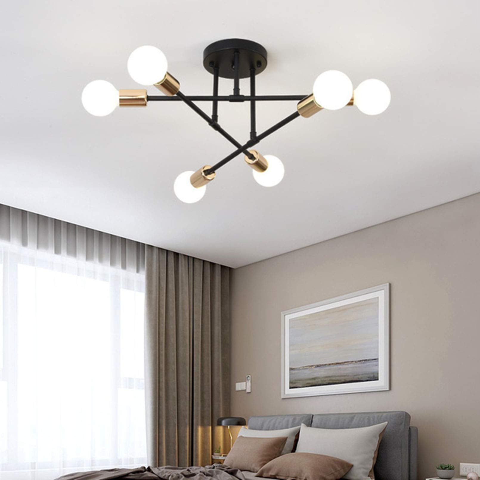 Minimalistické stropní svítidlo s šesti LED lampami na zapuštění