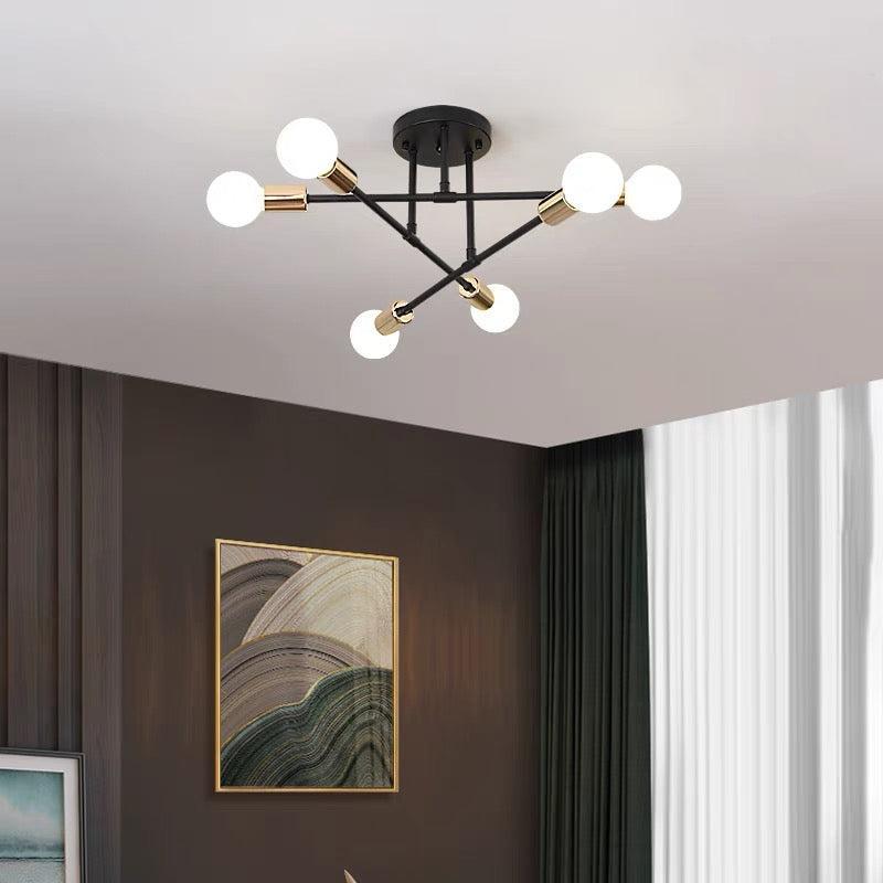 Minimalistické stropní svítidlo s šesti LED lampami na zapuštění