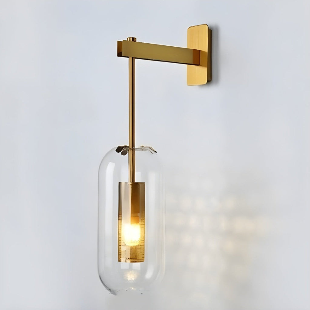 Contemporary Glass Wall Sconce With Steel Finish For Soft Ambient Lighting