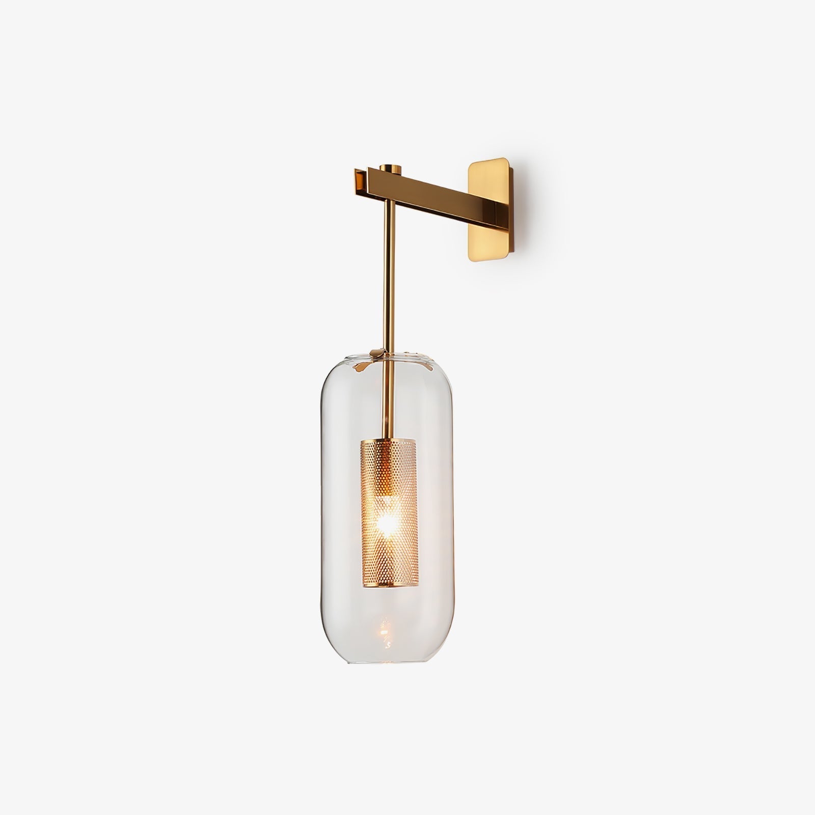 Contemporary Glass Wall Sconce With Steel Finish For Soft Ambient Lighting