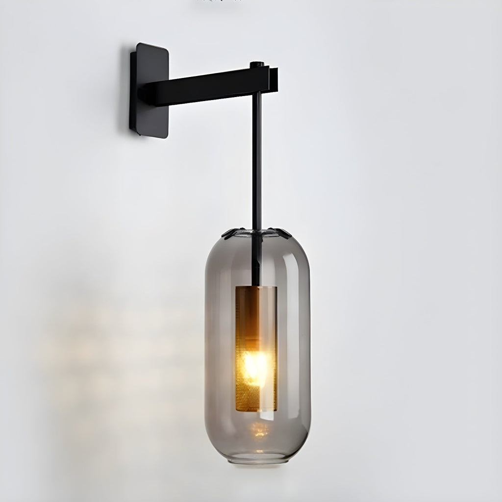 Contemporary Glass Wall Sconce With Steel Finish For Soft Ambient Lighting