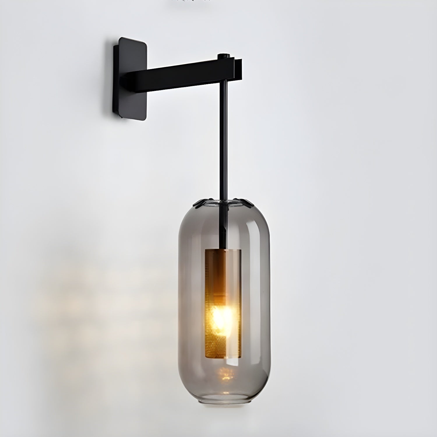 Contemporary Glass Wall Sconce With Steel Finish For Soft Ambient Lighting