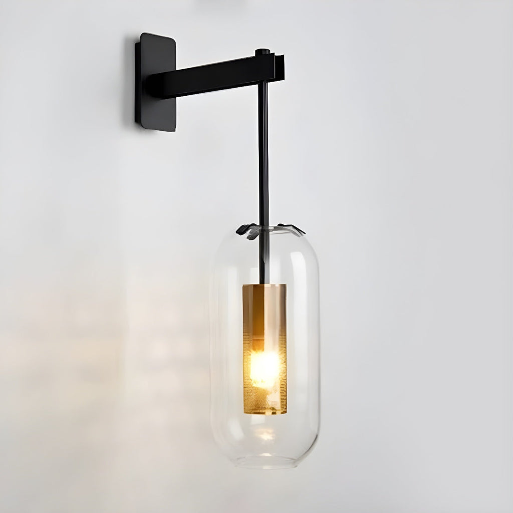 Contemporary Glass Wall Sconce With Steel Finish For Soft Ambient Lighting