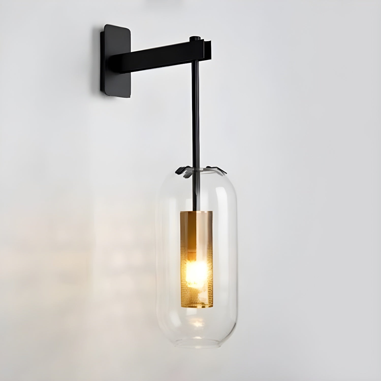 Contemporary Glass Wall Sconce With Steel Finish For Soft Ambient Lighting