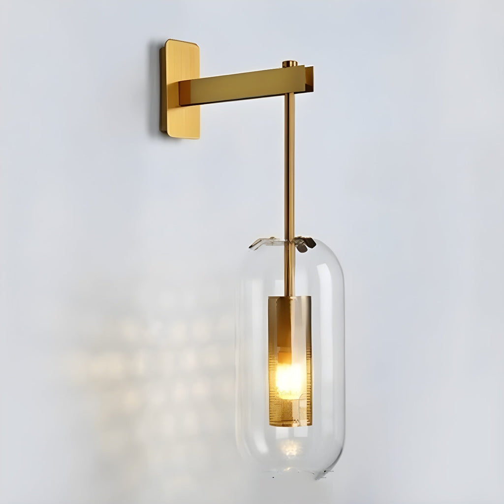 Contemporary Glass Wall Sconce With Steel Finish For Soft Ambient Lighting