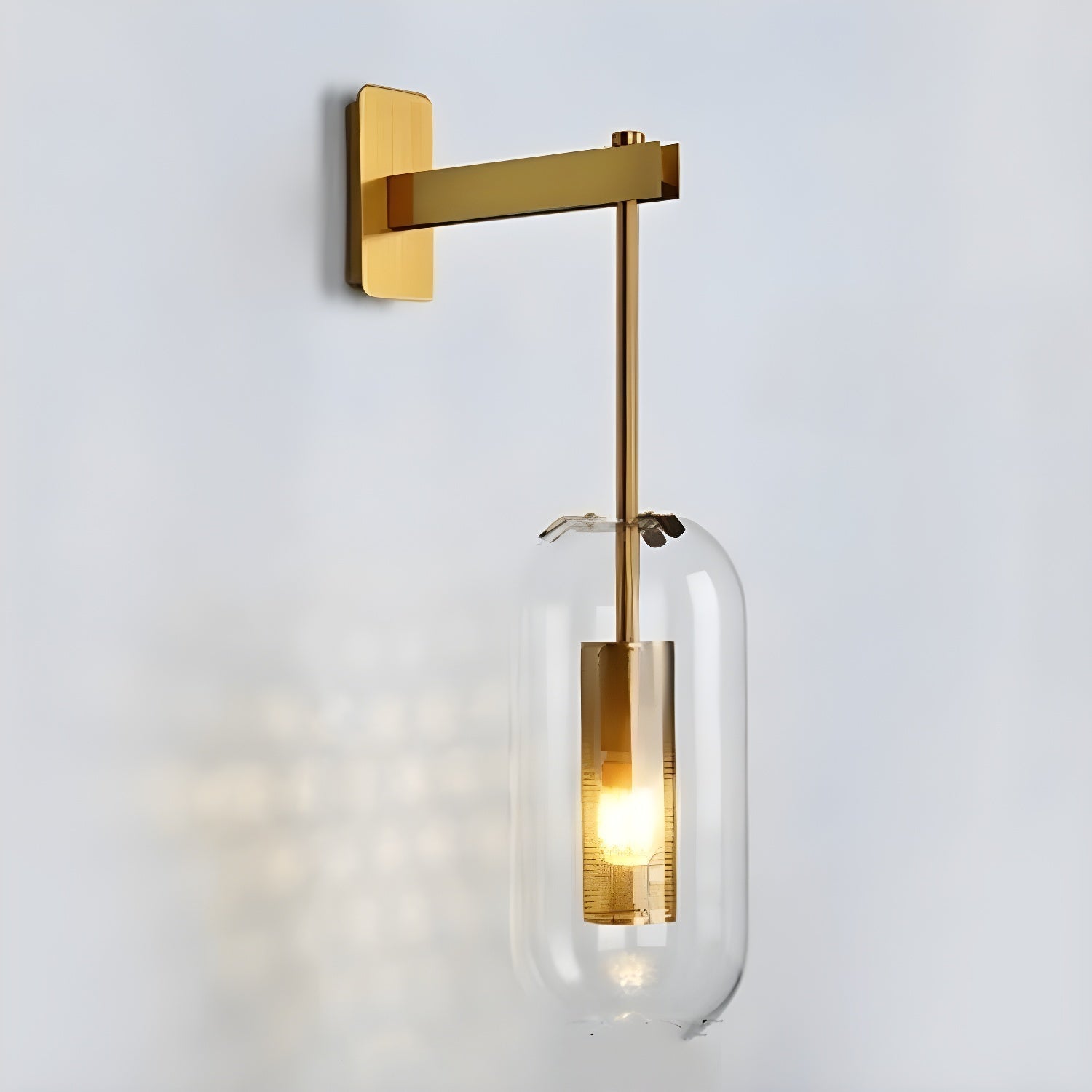 Contemporary Glass Wall Sconce With Steel Finish For Soft Ambient Lighting
