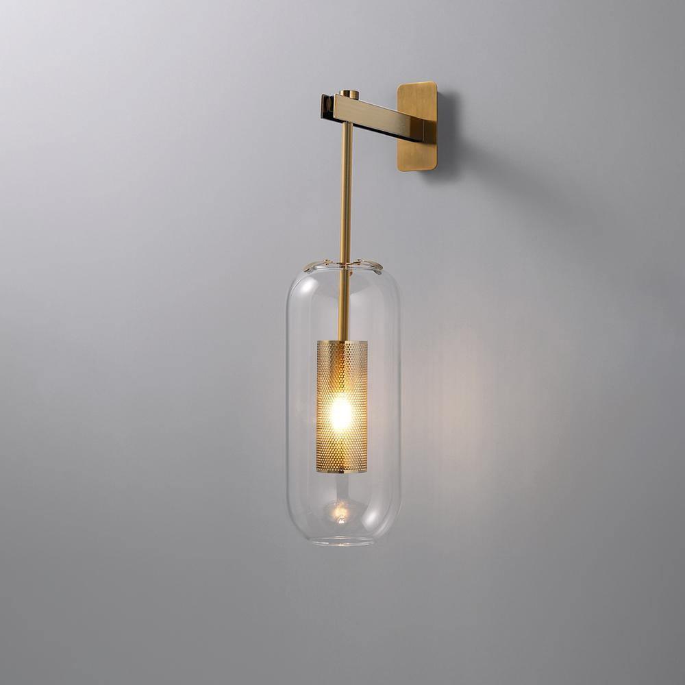Contemporary Glass Wall Sconce With Steel Finish For Soft Ambient Lighting