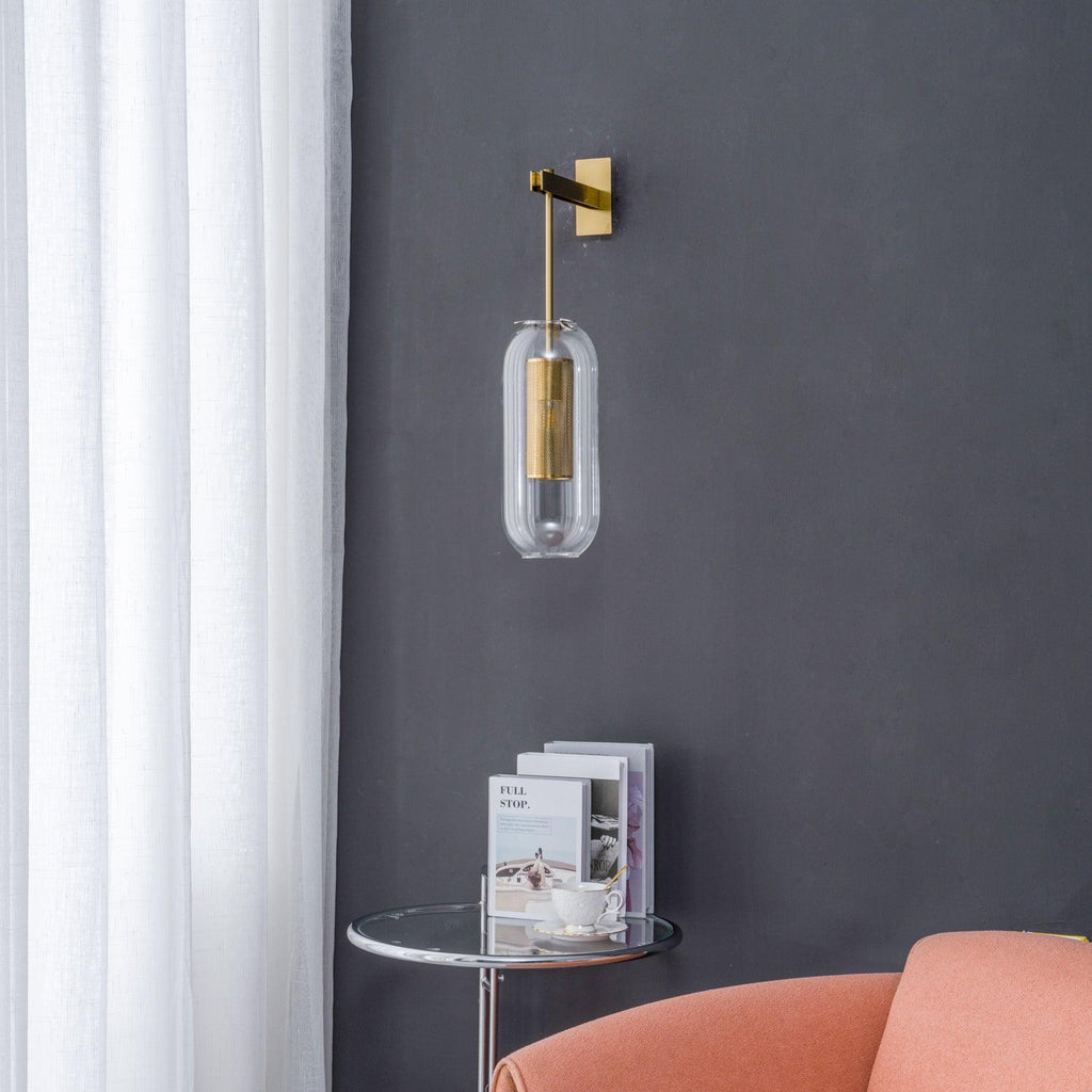 Contemporary Glass Wall Sconce With Steel Finish For Soft Ambient Lighting