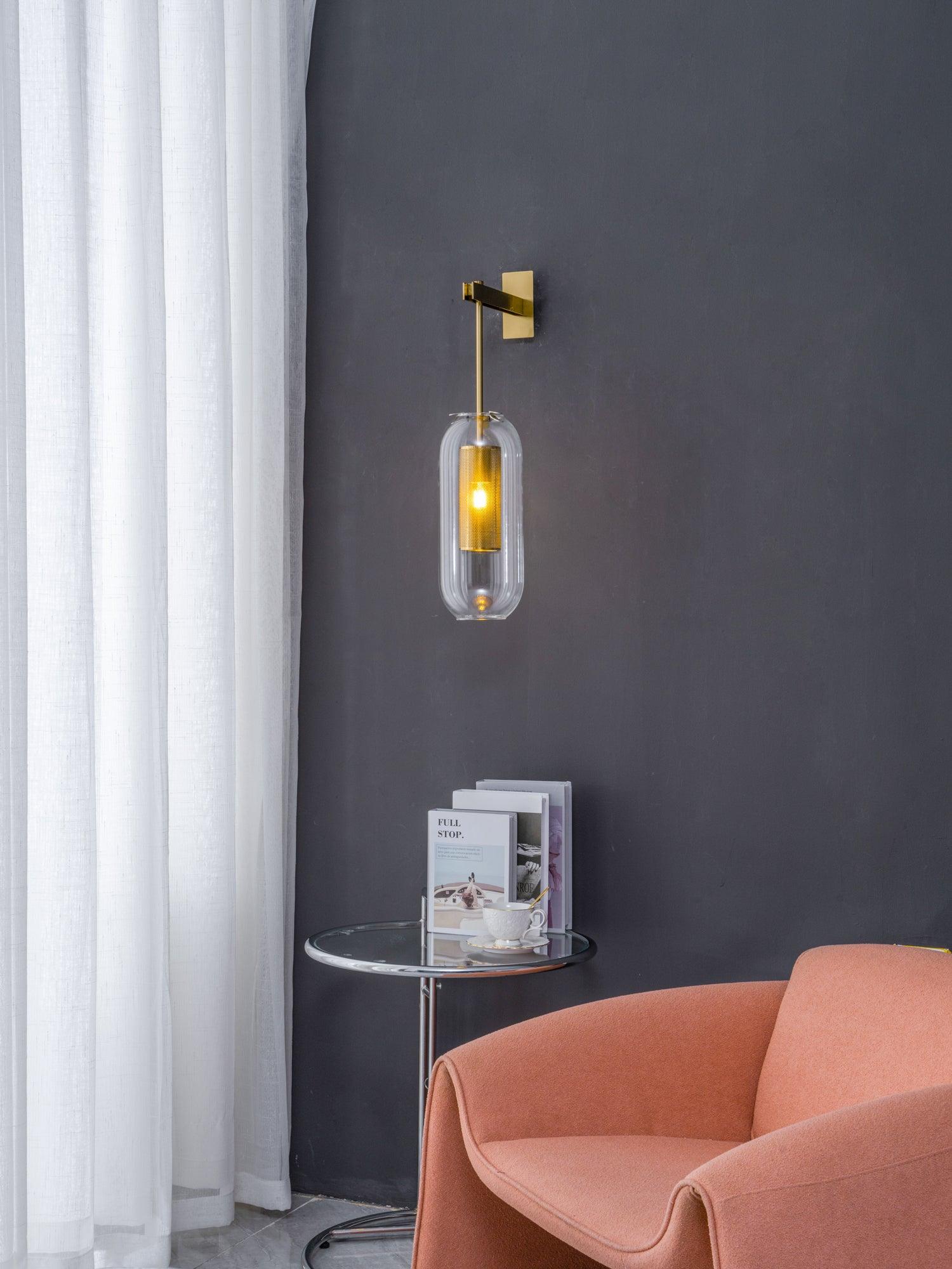 Contemporary Glass Wall Sconce With Steel Finish For Soft Ambient Lighting