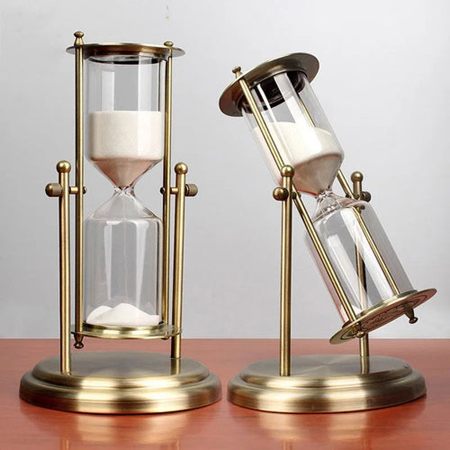 Clear Glass Hourglass Modern Decorative Accent Piece