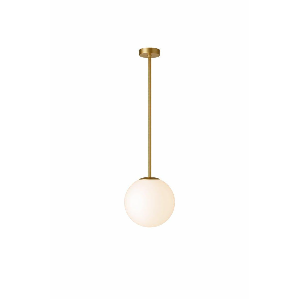 Matte Black Pendant Light With Globe And White Opal Glass Ball