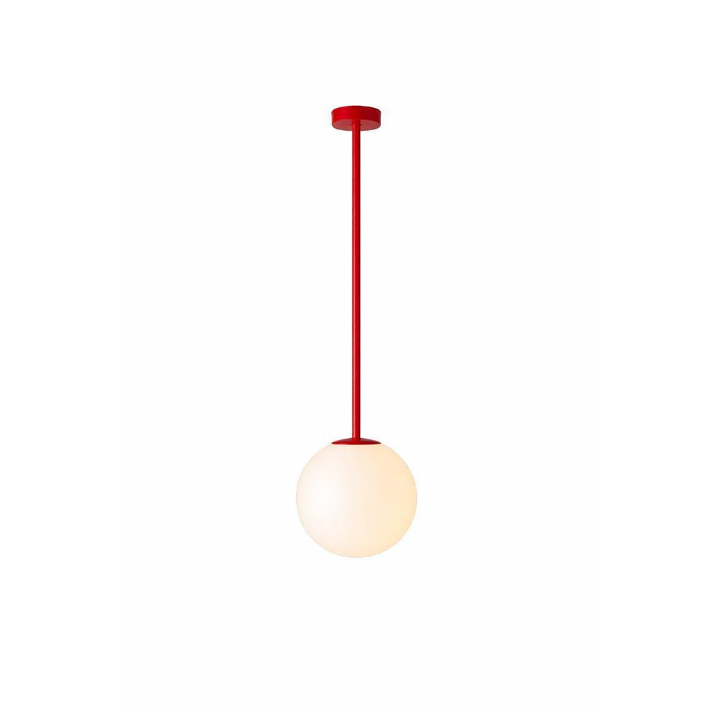 Matte Black Pendant Light With Globe And White Opal Glass Ball
