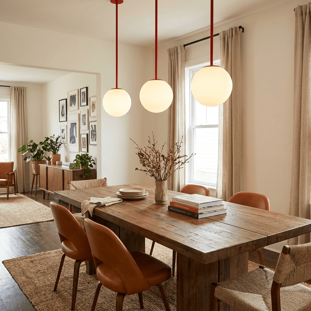 Matte Black Pendant Light With Globe And White Opal Glass Ball