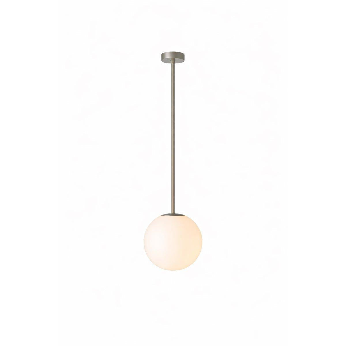 Matte Black Pendant Light With Globe And White Opal Glass Ball