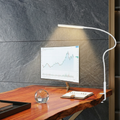Lampă de birou subțire cu gât flexibil, alimentată prin USB, cu finisaj argintiu