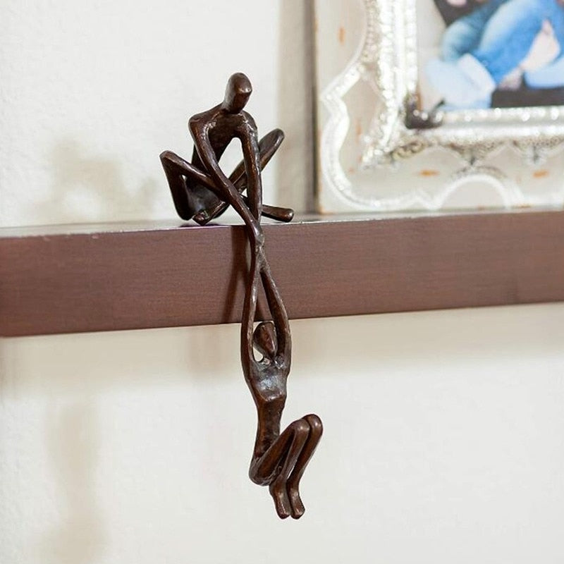 Statua Moderna a Forma di Cuore in Polystone per Decorazione della Casa