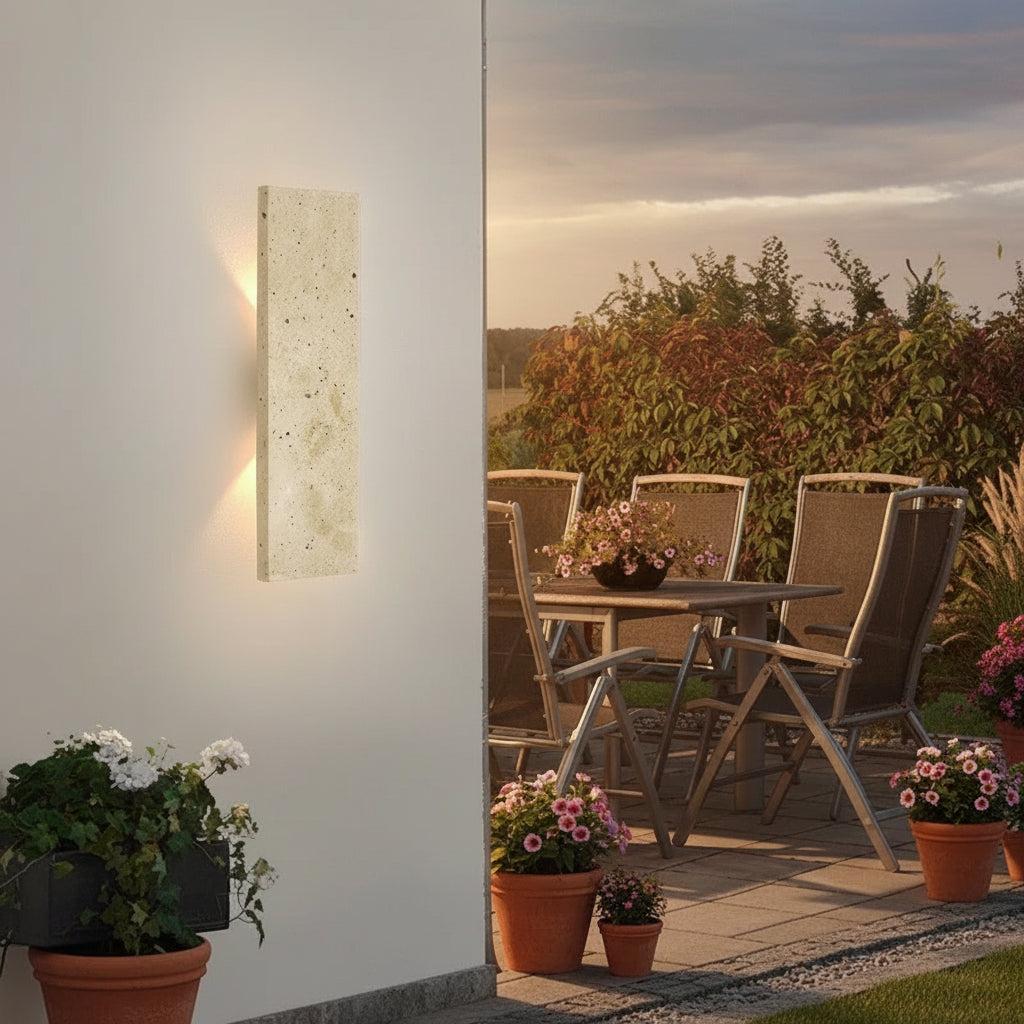 LED Outdoor Wall Light With Stone Finish, Waterproof And Dimmable