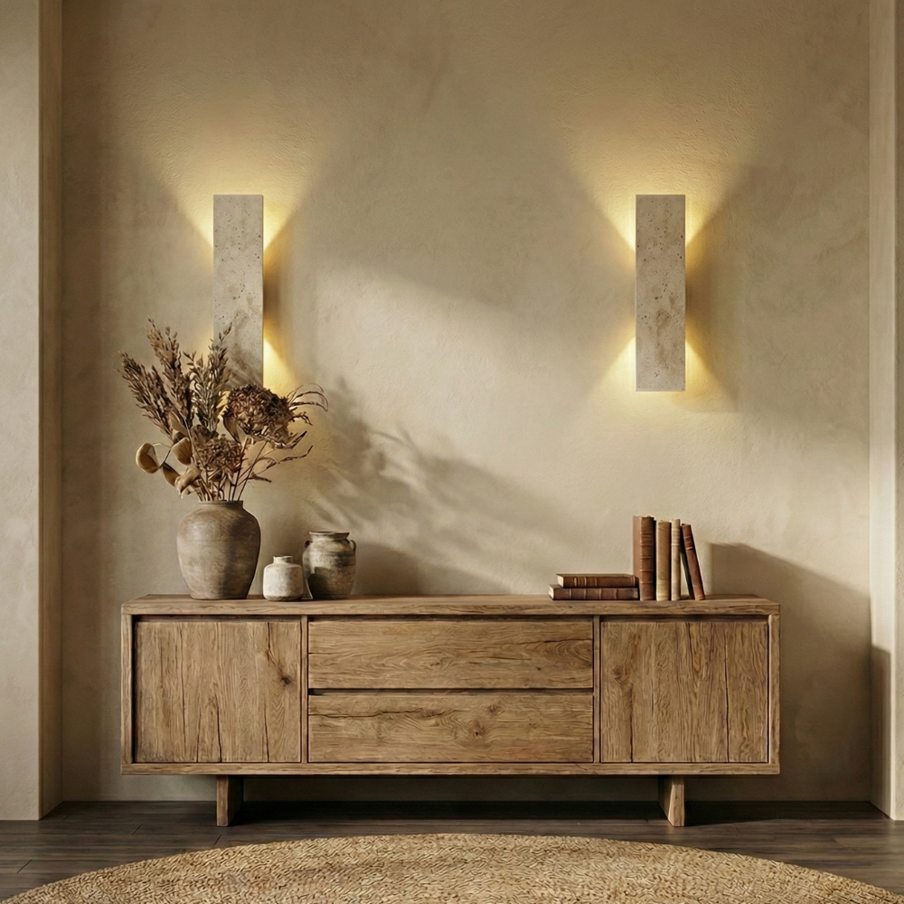 LED Outdoor Wall Light With Stone Finish, Waterproof And Dimmable