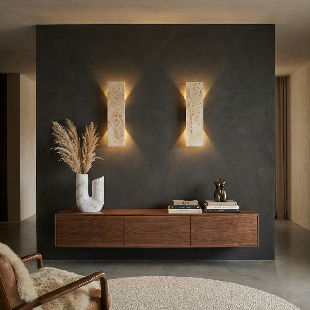 LED Outdoor Wall Light With Stone Finish, Waterproof And Dimmable