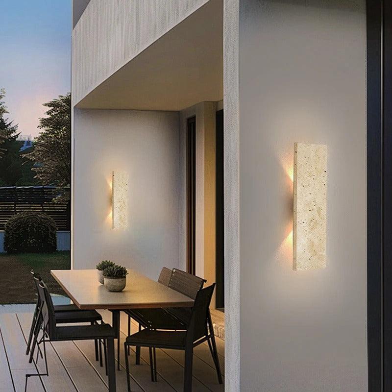 LED Outdoor Wall Light With Stone Finish, Waterproof And Dimmable
