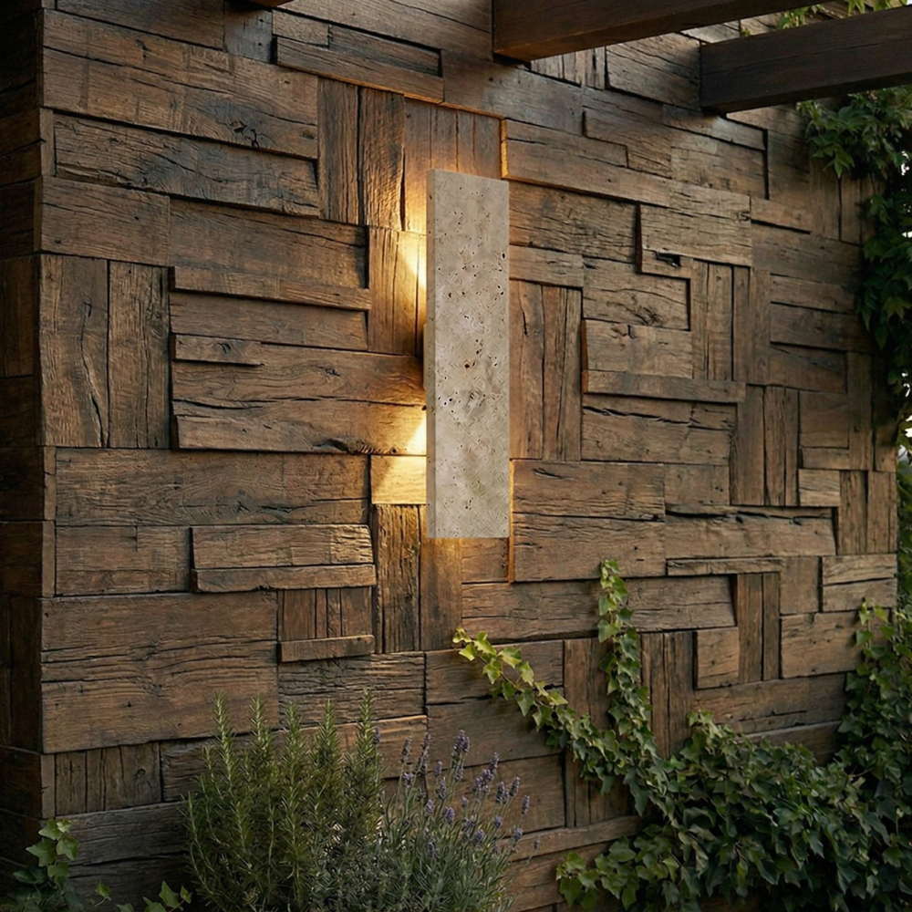 LED Outdoor Wall Light With Stone Finish, Waterproof And Dimmable
