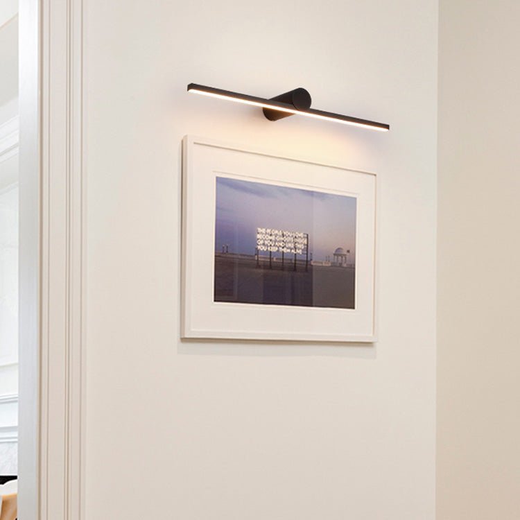 Moderne minimalistische wiederaufladbare dimmbare LED-Wandleuchte mit schwarzer Metalloberfläche