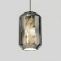 Alabaster Glass Pendant Light With Adjustable Height For Modern Interiors