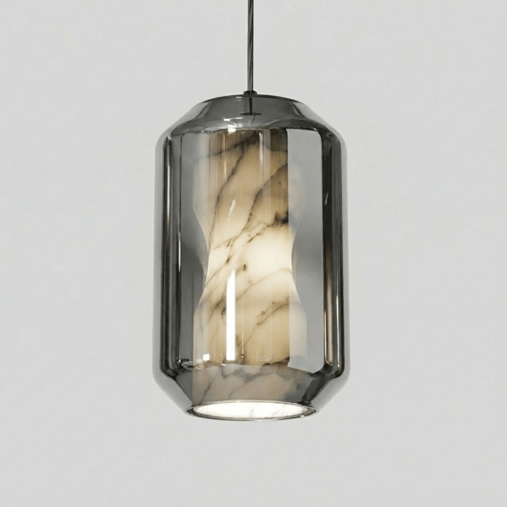 Alabaster Glass Pendant Light With Adjustable Height For Modern Interiors