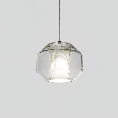 Alabaster Glass Pendant Light With Adjustable Height For Modern Interiors