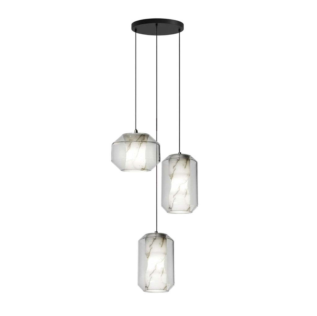 Alabaster Glass Pendant Light With Adjustable Height For Modern Interiors