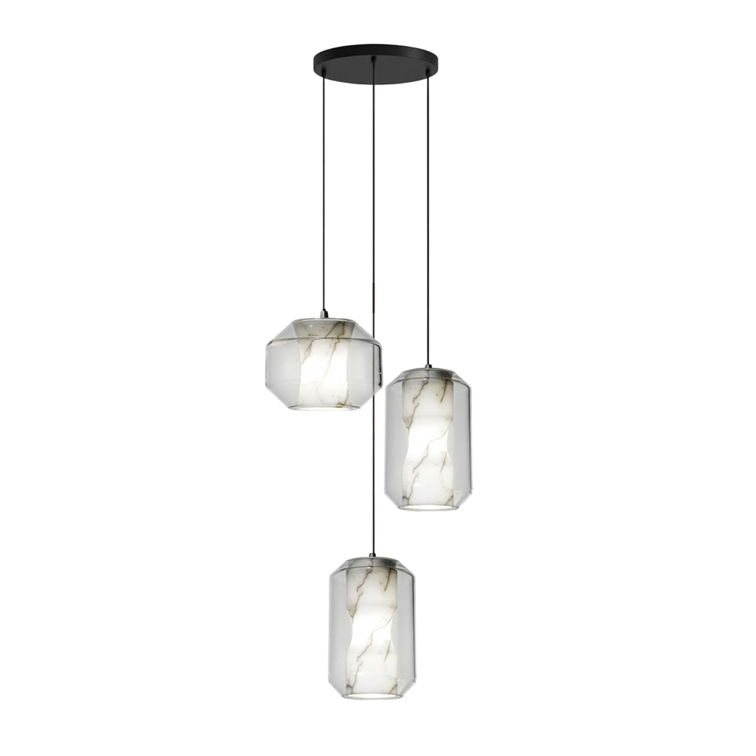 Alabaster Glass Pendant Light With Adjustable Height For Modern Interiors