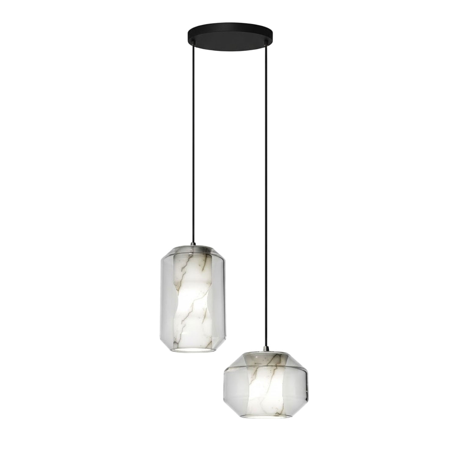 Alabaster Glass Pendant Light With Adjustable Height For Modern Interiors