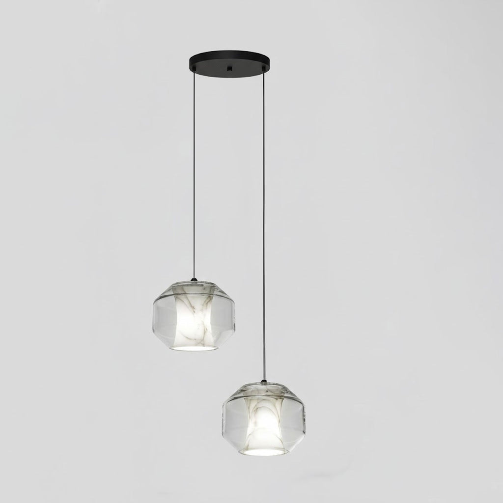 Alabaster Glass Pendant Light With Adjustable Height For Modern Interiors