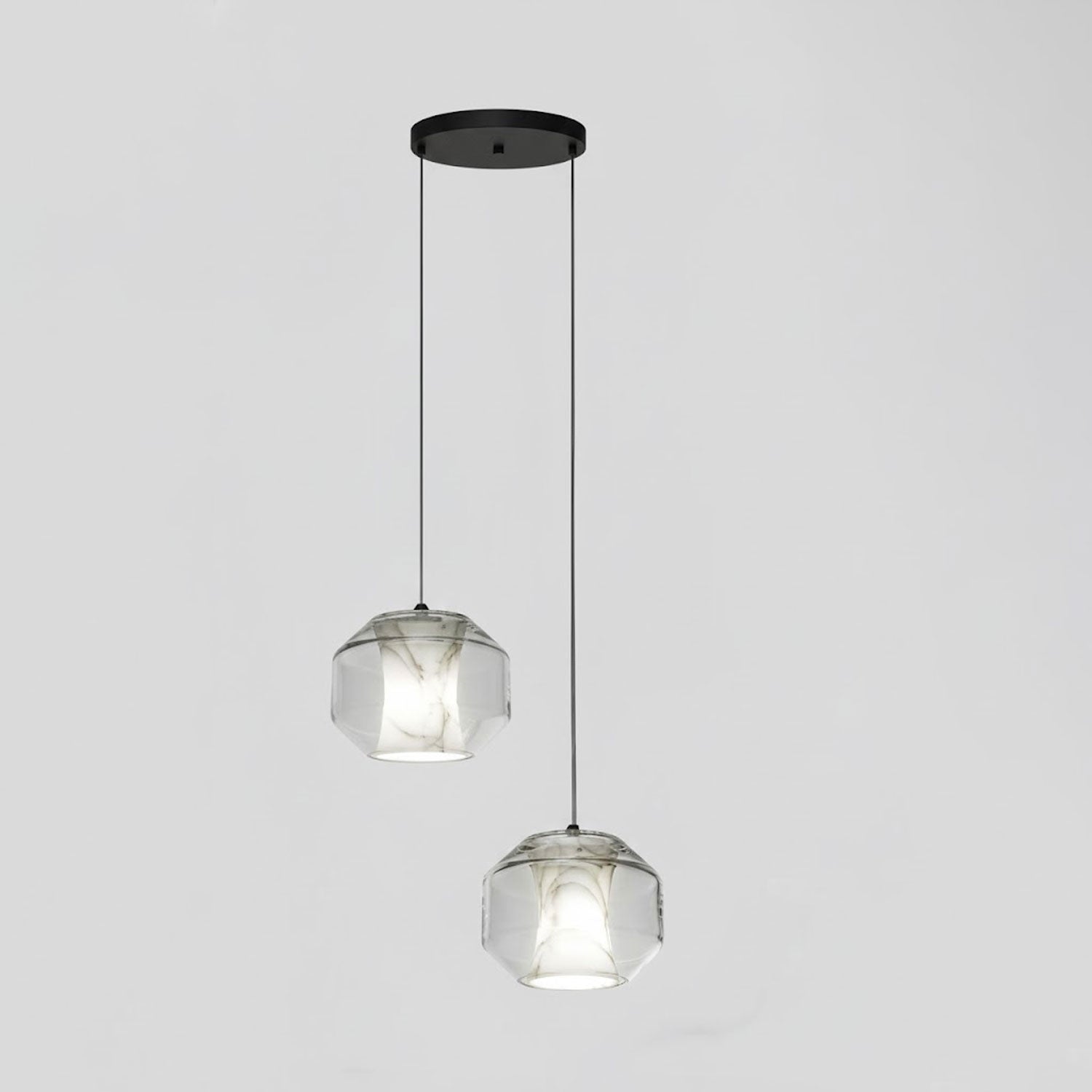 Alabaster Glass Pendant Light With Adjustable Height For Modern Interiors