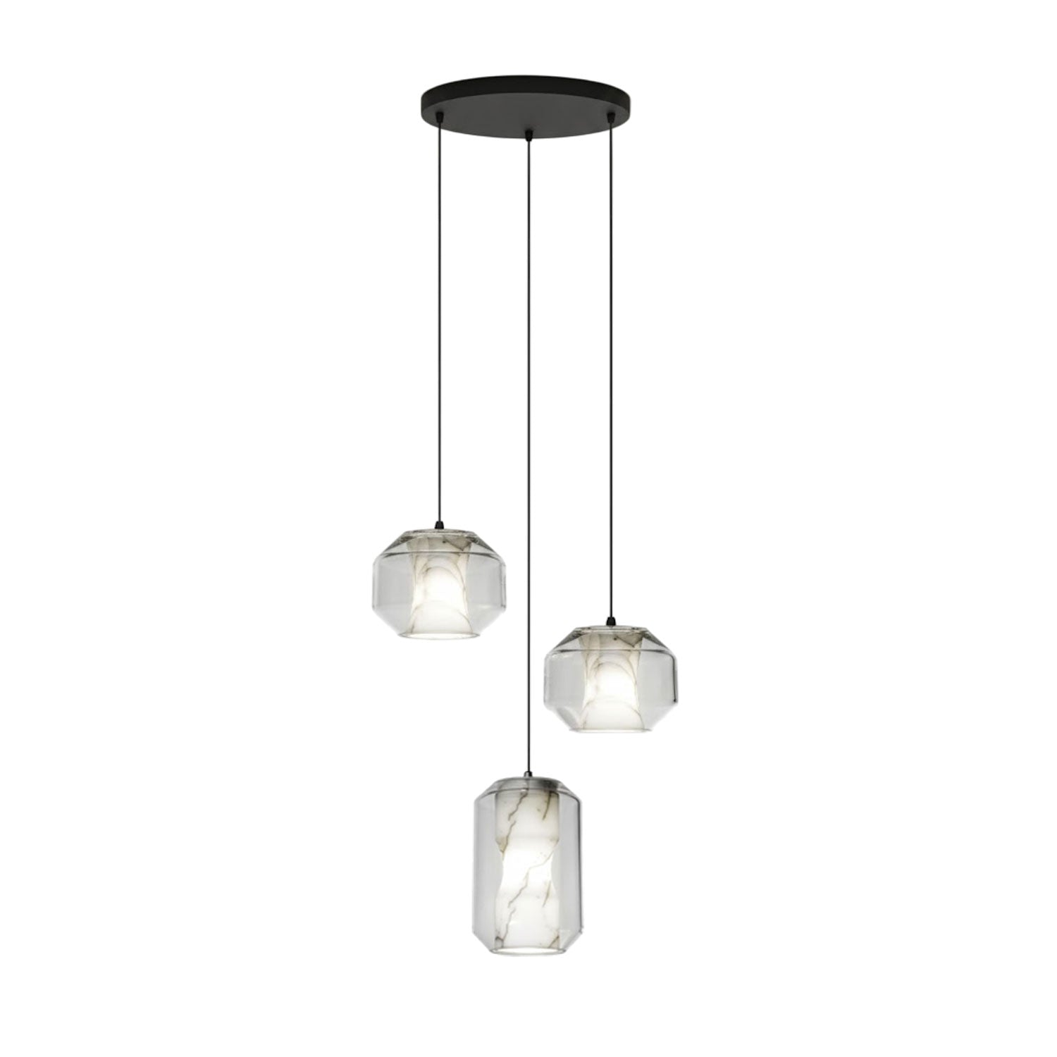 Alabaster Glass Pendant Light With Adjustable Height For Modern Interiors