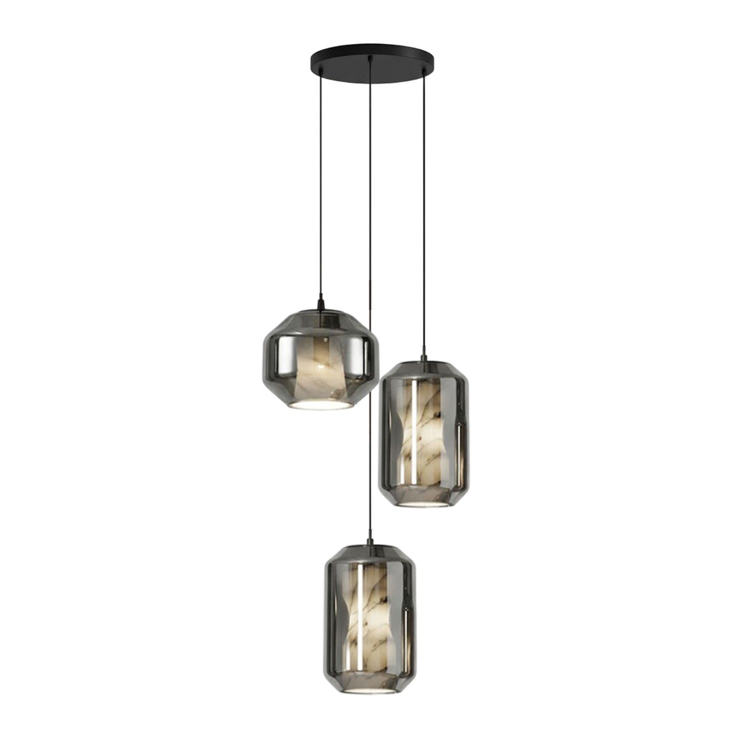 Alabaster Glass Pendant Light With Adjustable Height For Modern Interiors