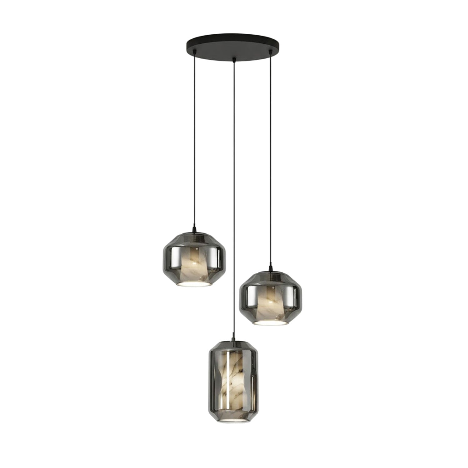 Alabaster Glass Pendant Light With Adjustable Height For Modern Interiors