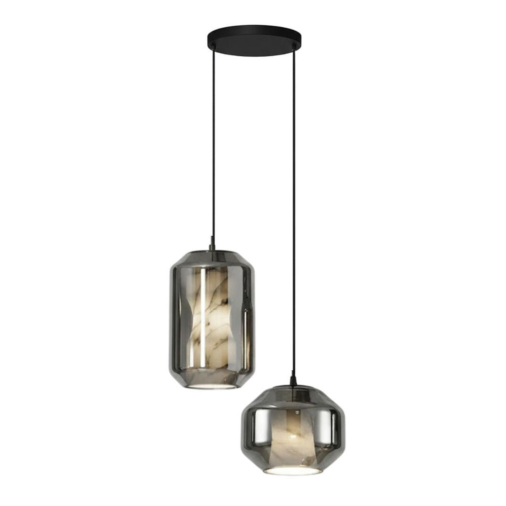 Alabaster Glass Pendant Light With Adjustable Height For Modern Interiors