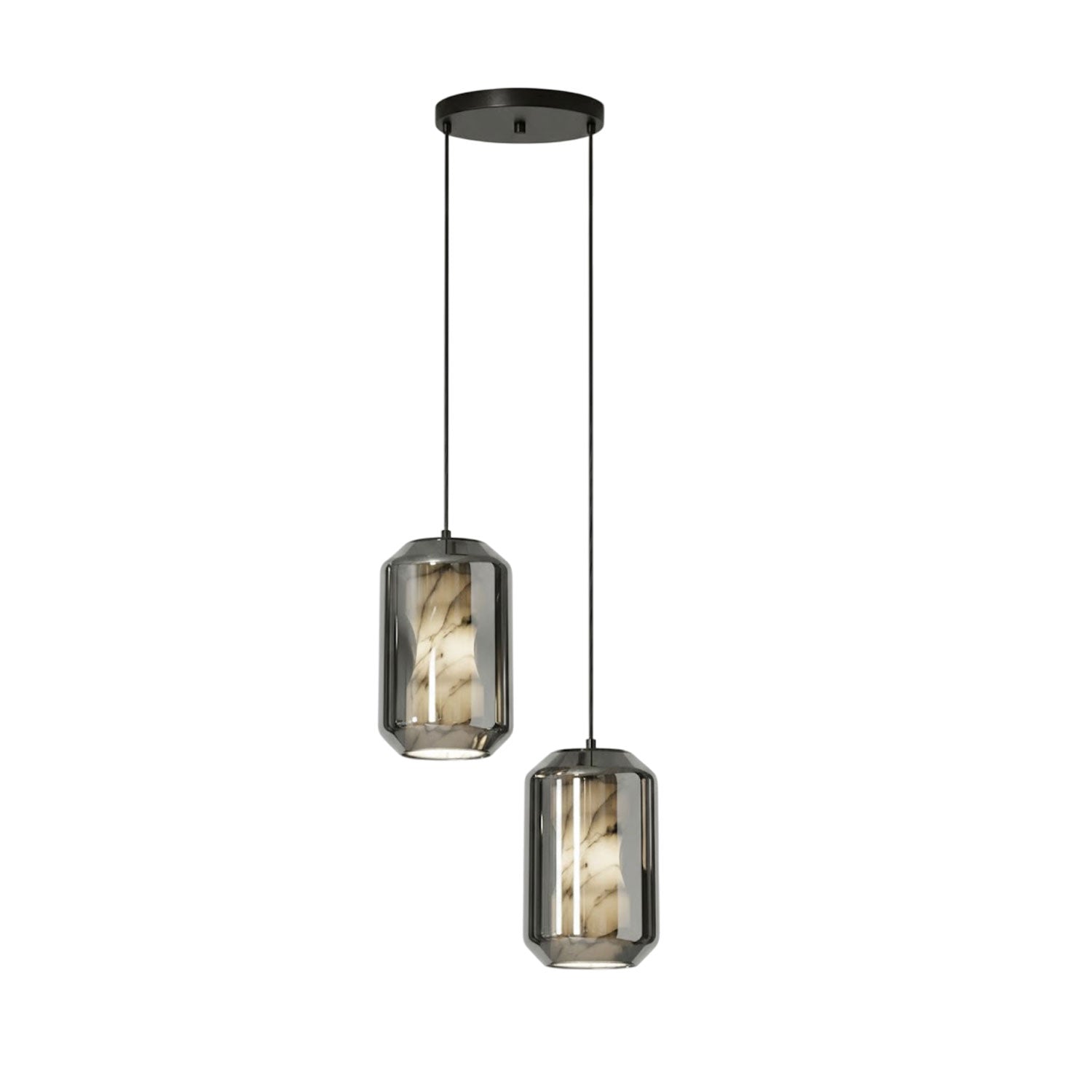 Alabaster Glass Pendant Light With Adjustable Height For Modern Interiors