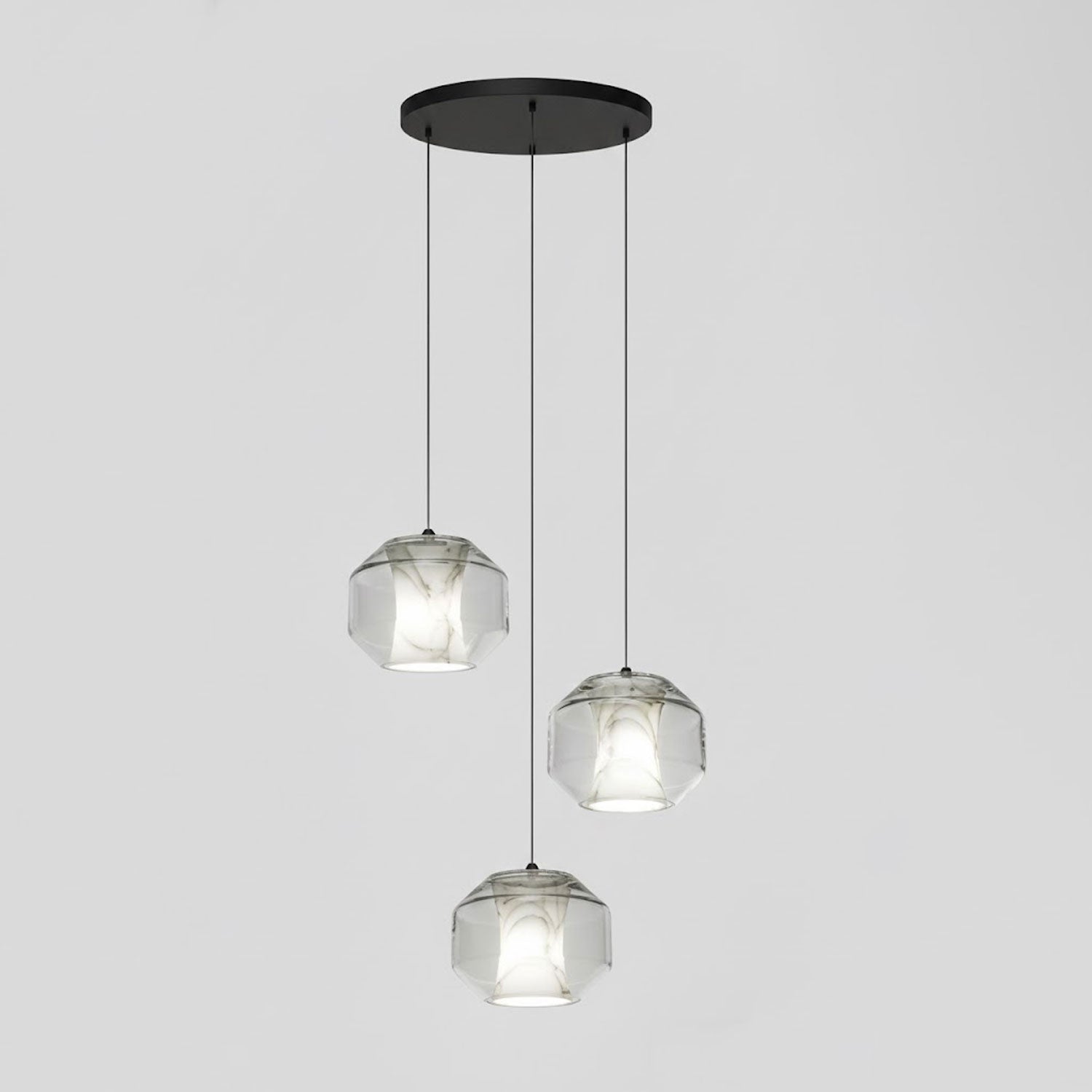 Alabaster Glass Pendant Light With Adjustable Height For Modern Interiors