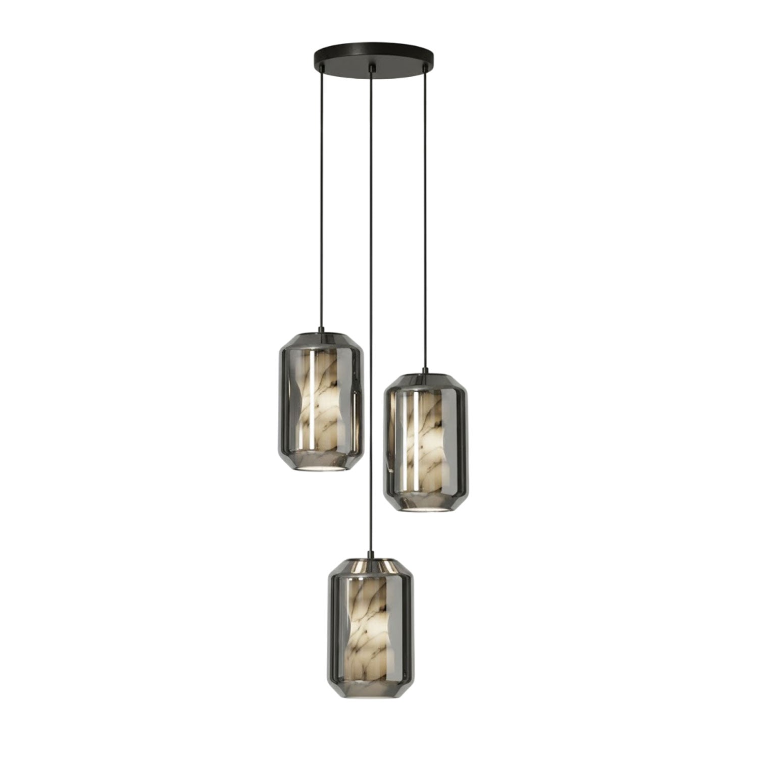 Alabaster Glass Pendant Light With Adjustable Height For Modern Interiors