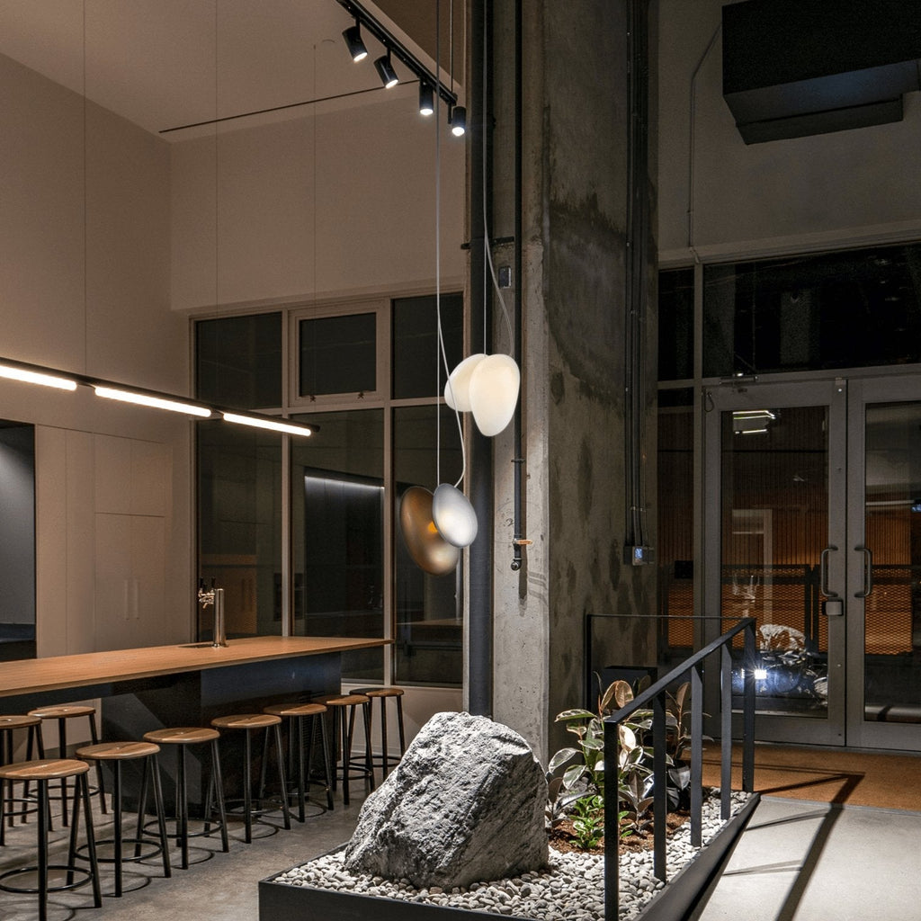 Modern Pendant Lamp With Frosted Glass And Adjustable Height