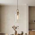 Copper Finish Glass Pendant Light With Adjustable Height