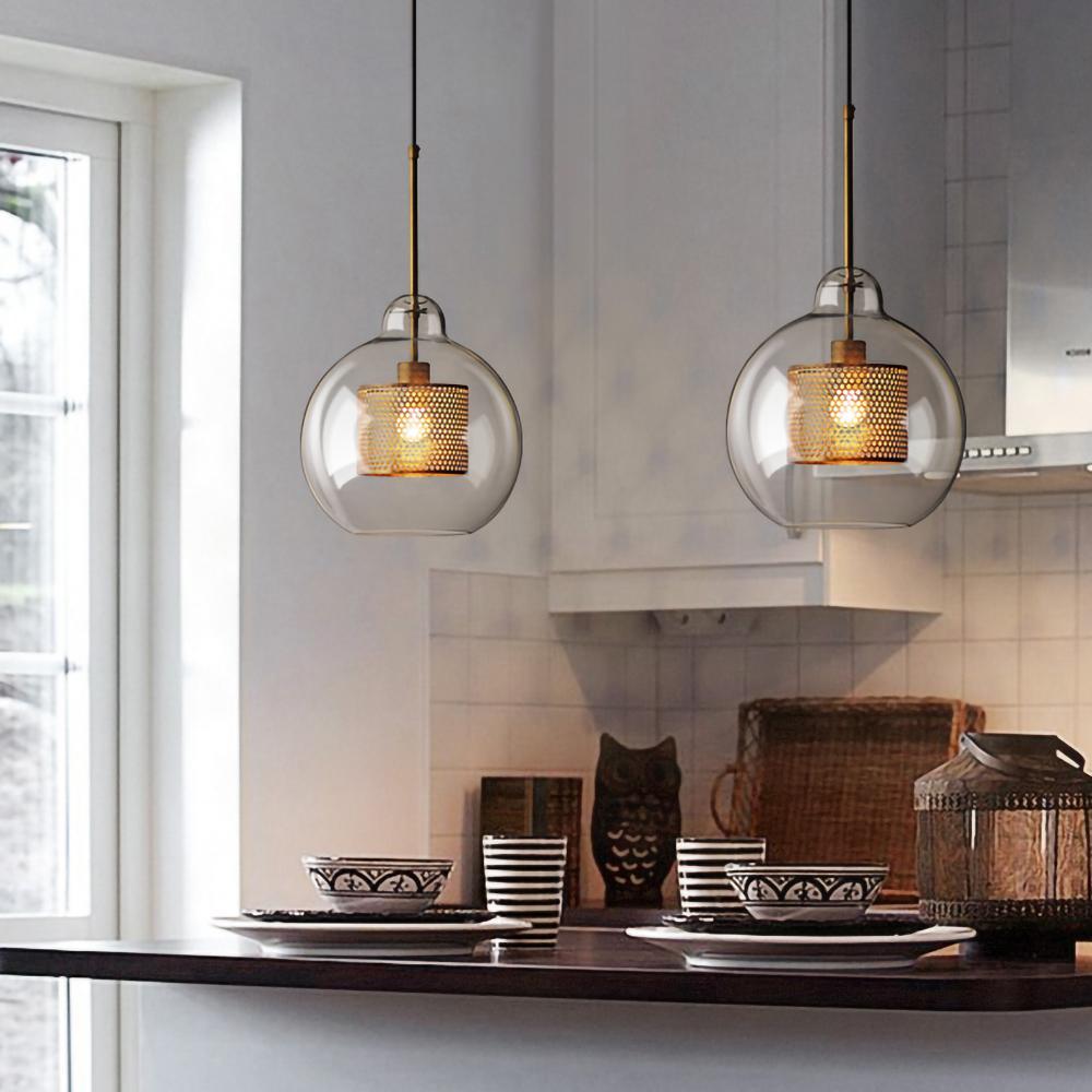 Elegant Glass Pendant Light With Adjustable Height For Modern Home Decor