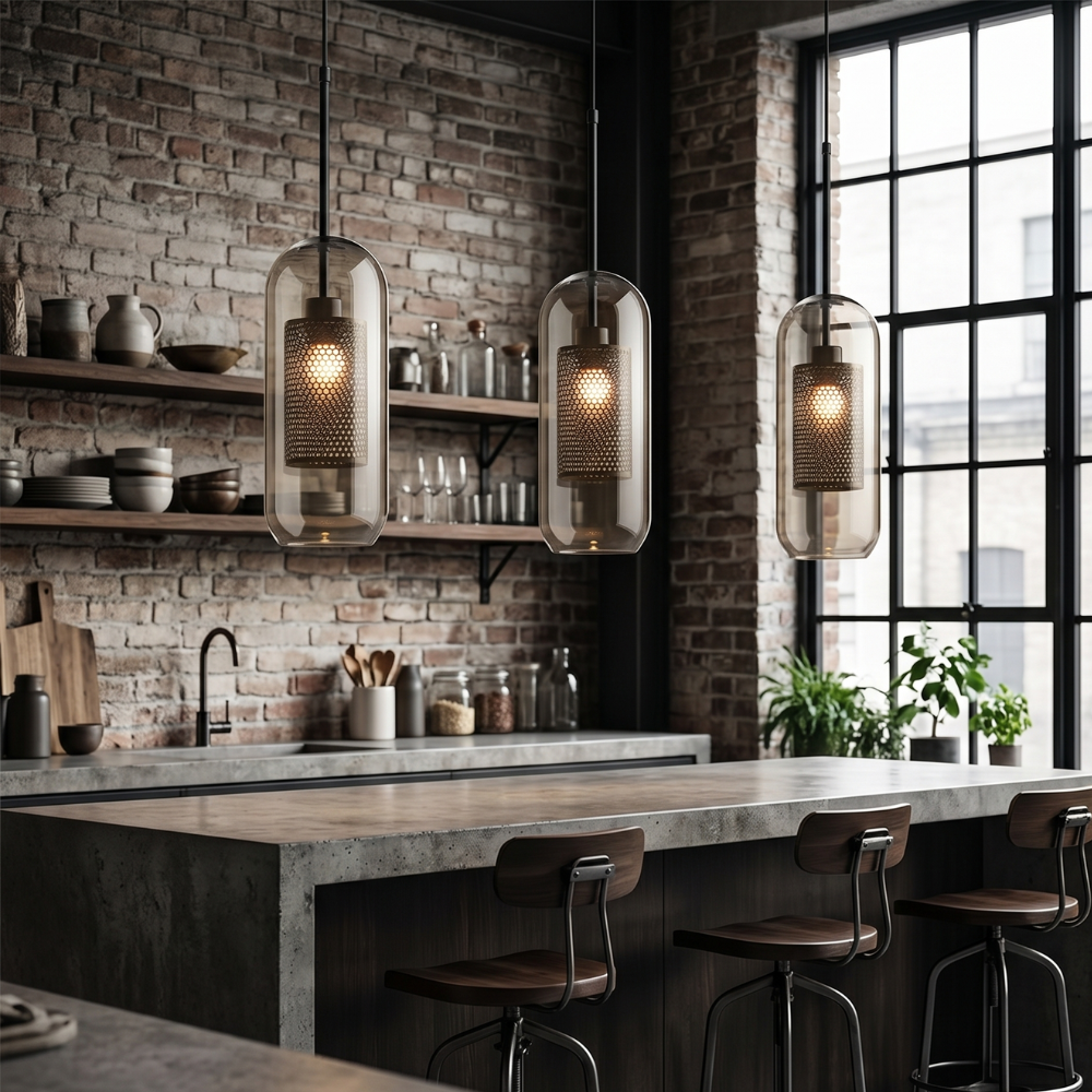 Elegant Glass Pendant Light With Adjustable Height For Modern Home Decor
