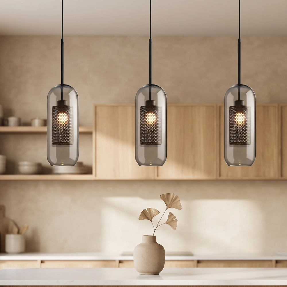 Elegant Glass Pendant Light With Adjustable Height For Modern Home Decor