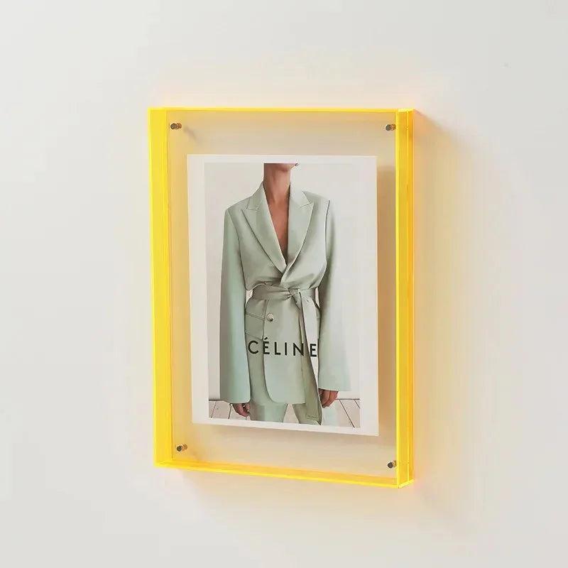 Acrylic Photo Frame With Vibrant Edge For Modern Wall Decor