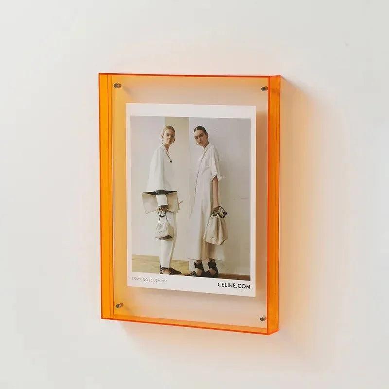 Acrylic Photo Frame With Vibrant Edge For Modern Wall Decor