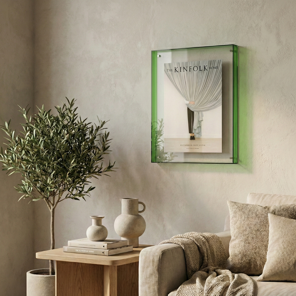 Acrylic Photo Frame With Vibrant Edge For Modern Wall Decor